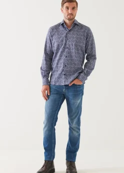 PATRICK ASSARAF Abstract Print Cotton Shirt|Men Shirts
