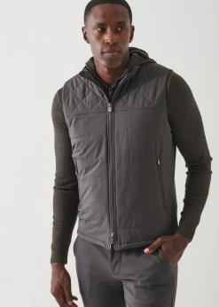 PATRICK ASSARAF Active Mix-Media Quilted Vest|Men Outerwear