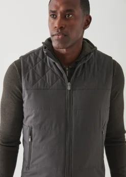 PATRICK ASSARAF Active Mix-Media Quilted Vest|Men Outerwear