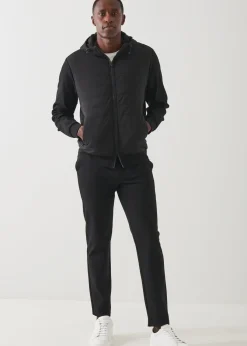 PATRICK ASSARAF Active Quilted Mix-Media Hoodie|Men Outerwear