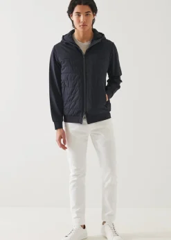 PATRICK ASSARAF Active Quilted Mix-Media Hoodie|Men Outerwear