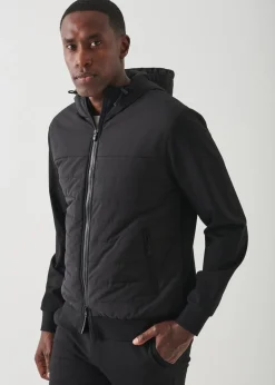 PATRICK ASSARAF Active Quilted Mix-Media Hoodie|Men Outerwear