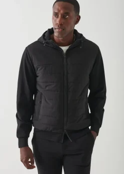 PATRICK ASSARAF Active Quilted Mix-Media Hoodie|Men Outerwear