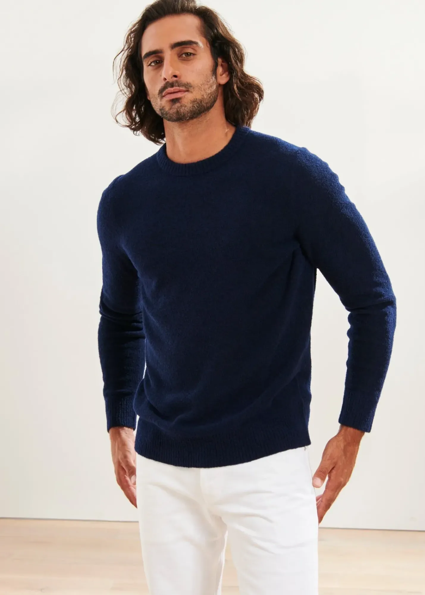 PATRICK ASSARAF Boucle Merino Crewneck|Men Knitwear