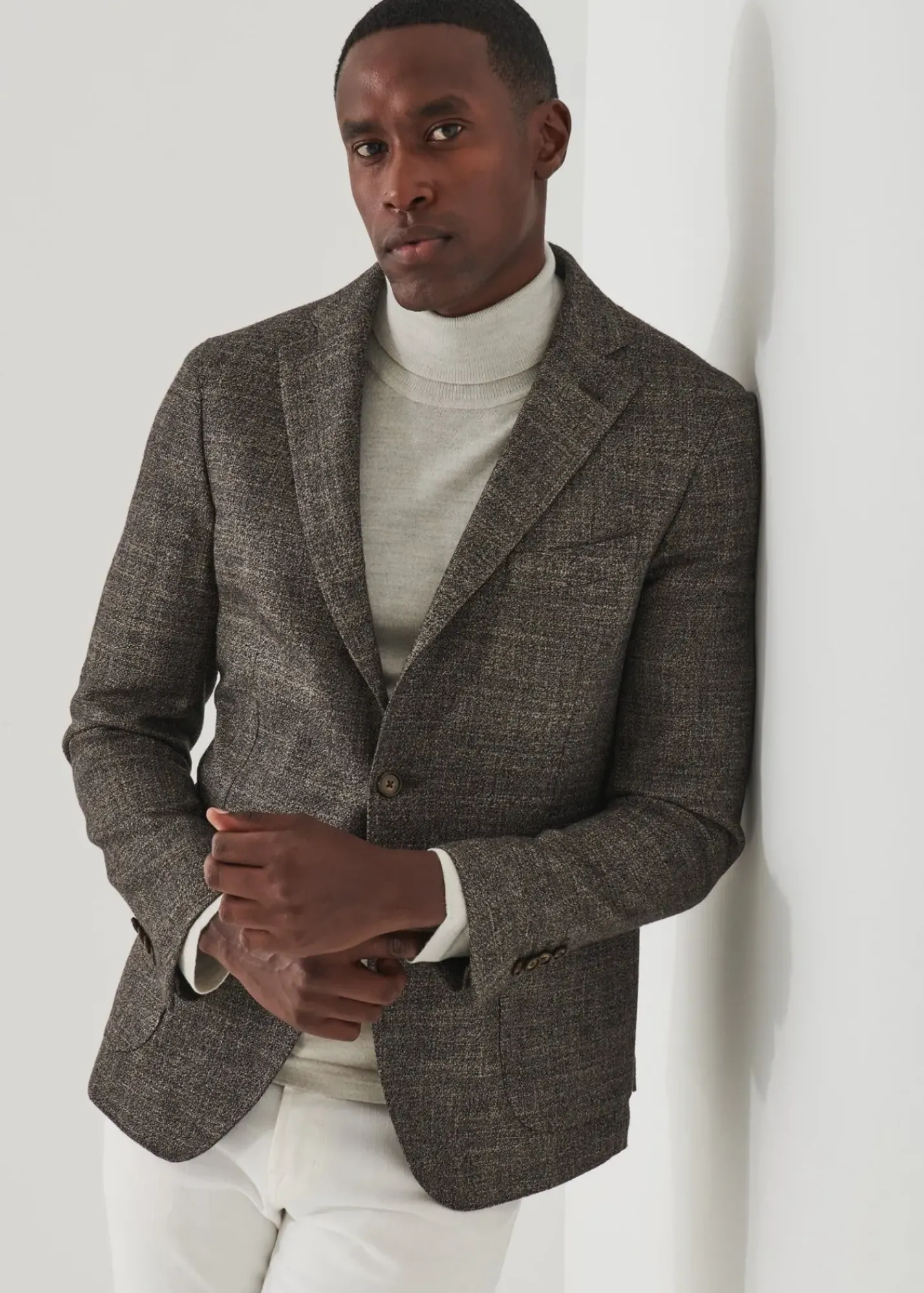 PATRICK ASSARAF Boucle Two-Button Blazer|Men Blazers