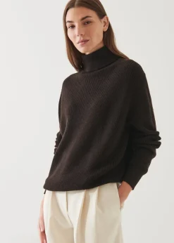PATRICK ASSARAF Boyfriend Ribbed Turtleneck|Women Knitwear