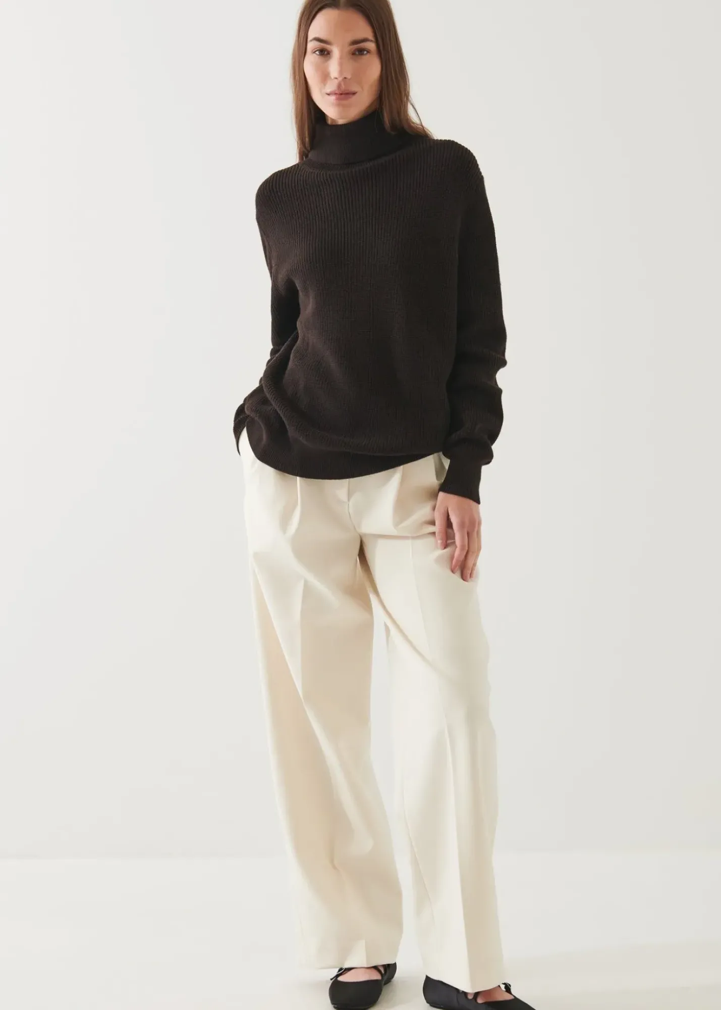 PATRICK ASSARAF Boyfriend Ribbed Turtleneck|Women Knitwear