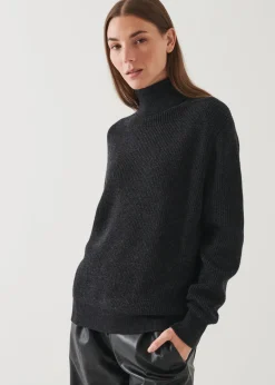 PATRICK ASSARAF Boyfriend Ribbed Turtleneck|Women Knitwear