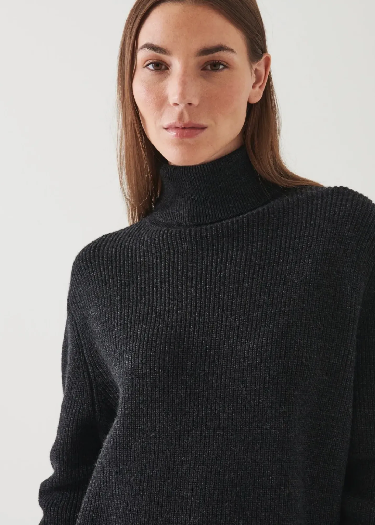PATRICK ASSARAF Boyfriend Ribbed Turtleneck|Women Knitwear