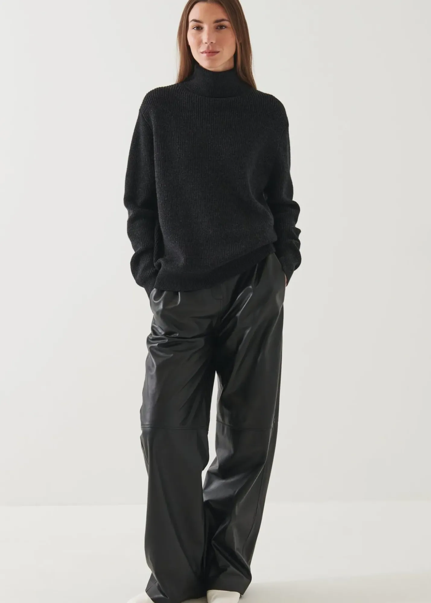 PATRICK ASSARAF Boyfriend Ribbed Turtleneck|Women Knitwear