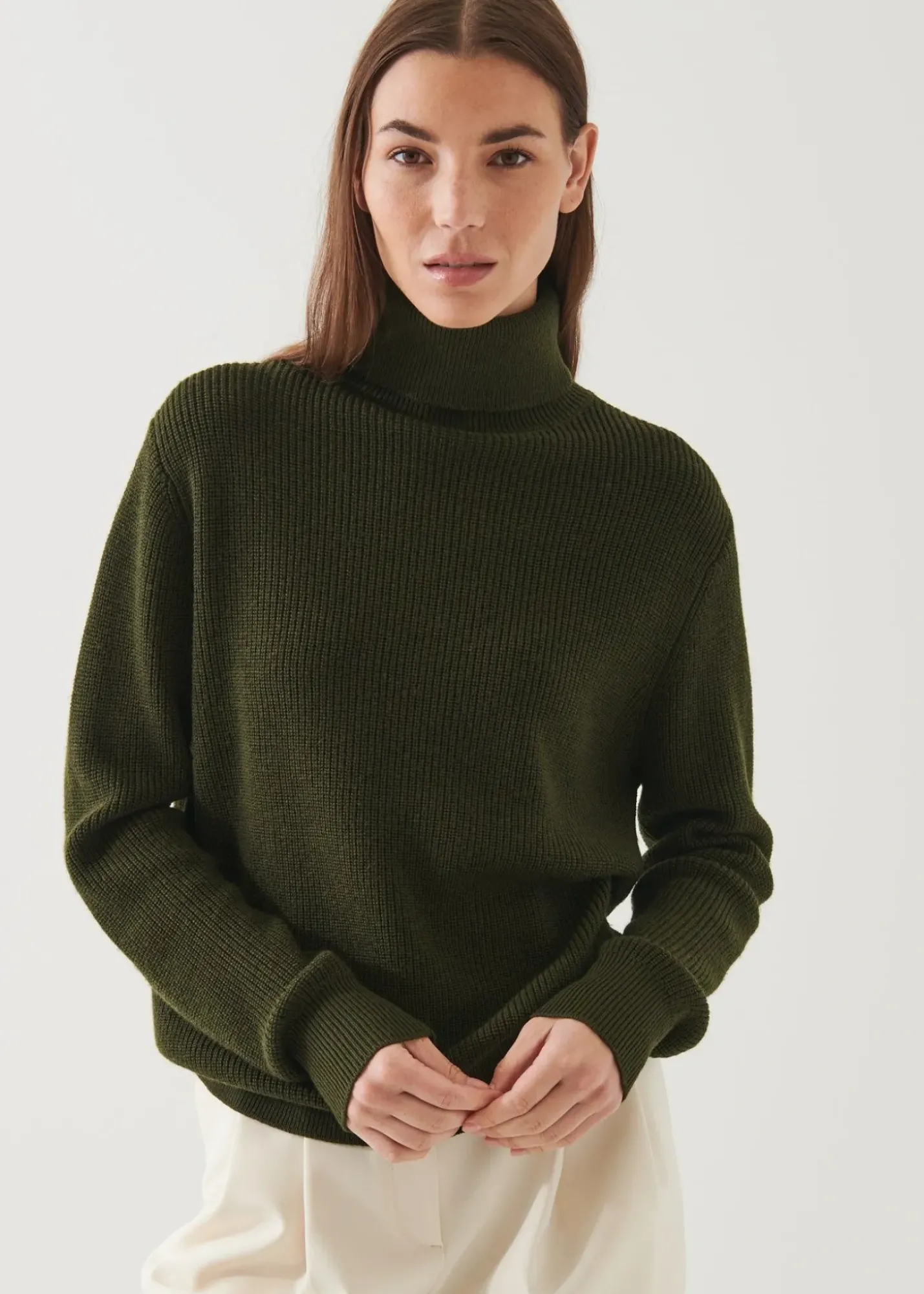 PATRICK ASSARAF Boyfriend Ribbed Turtleneck|Women Knitwear