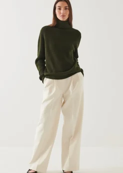 PATRICK ASSARAF Boyfriend Ribbed Turtleneck|Women Knitwear