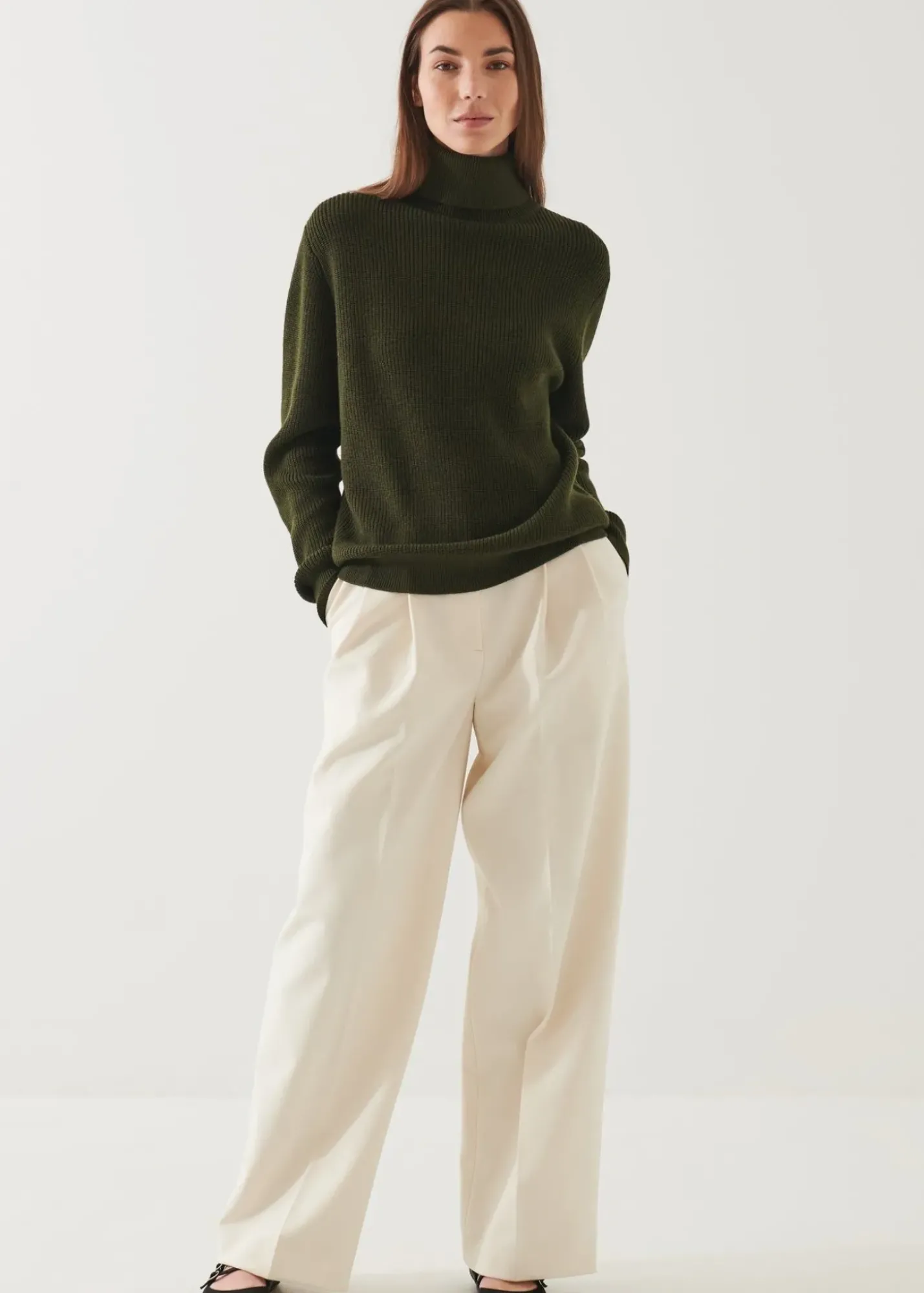 PATRICK ASSARAF Boyfriend Ribbed Turtleneck|Women Knitwear