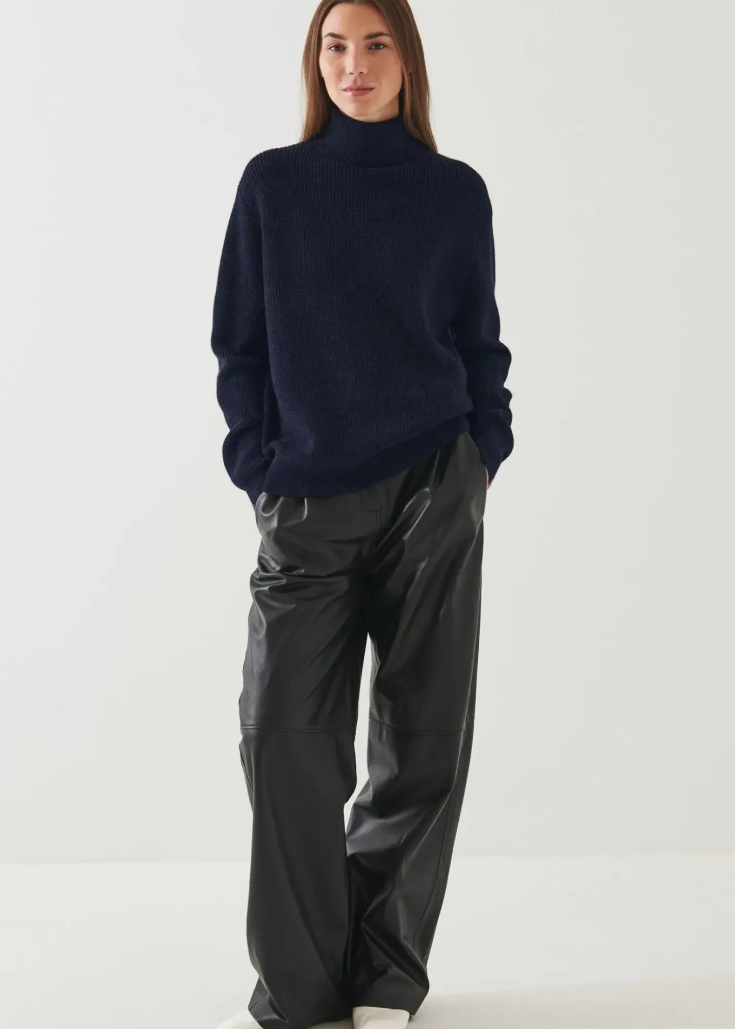 PATRICK ASSARAF Boyfriend Ribbed Turtleneck|Women Knitwear