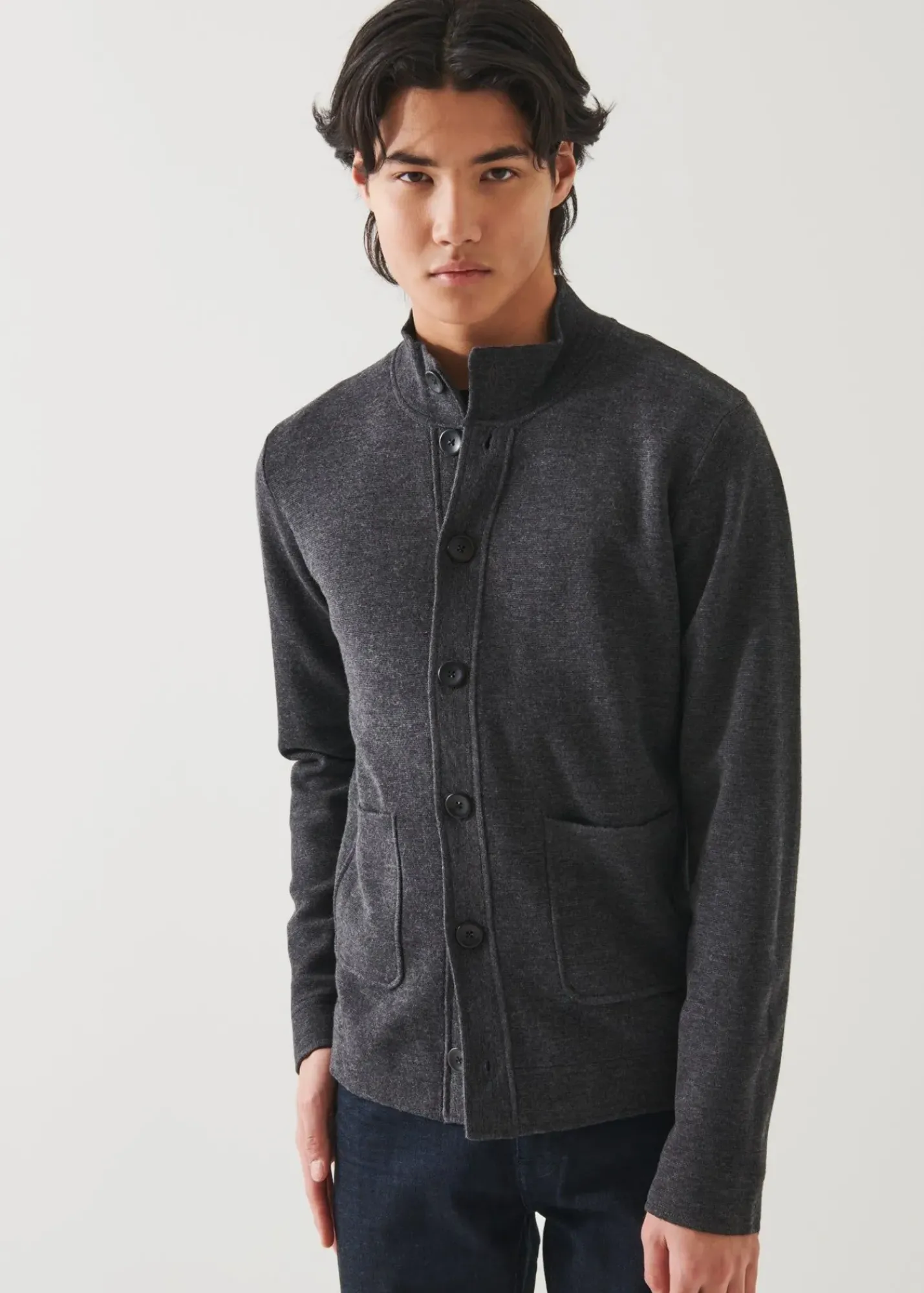 PATRICK ASSARAF Button Front Half Milano Cardigan|Men Knitwear
