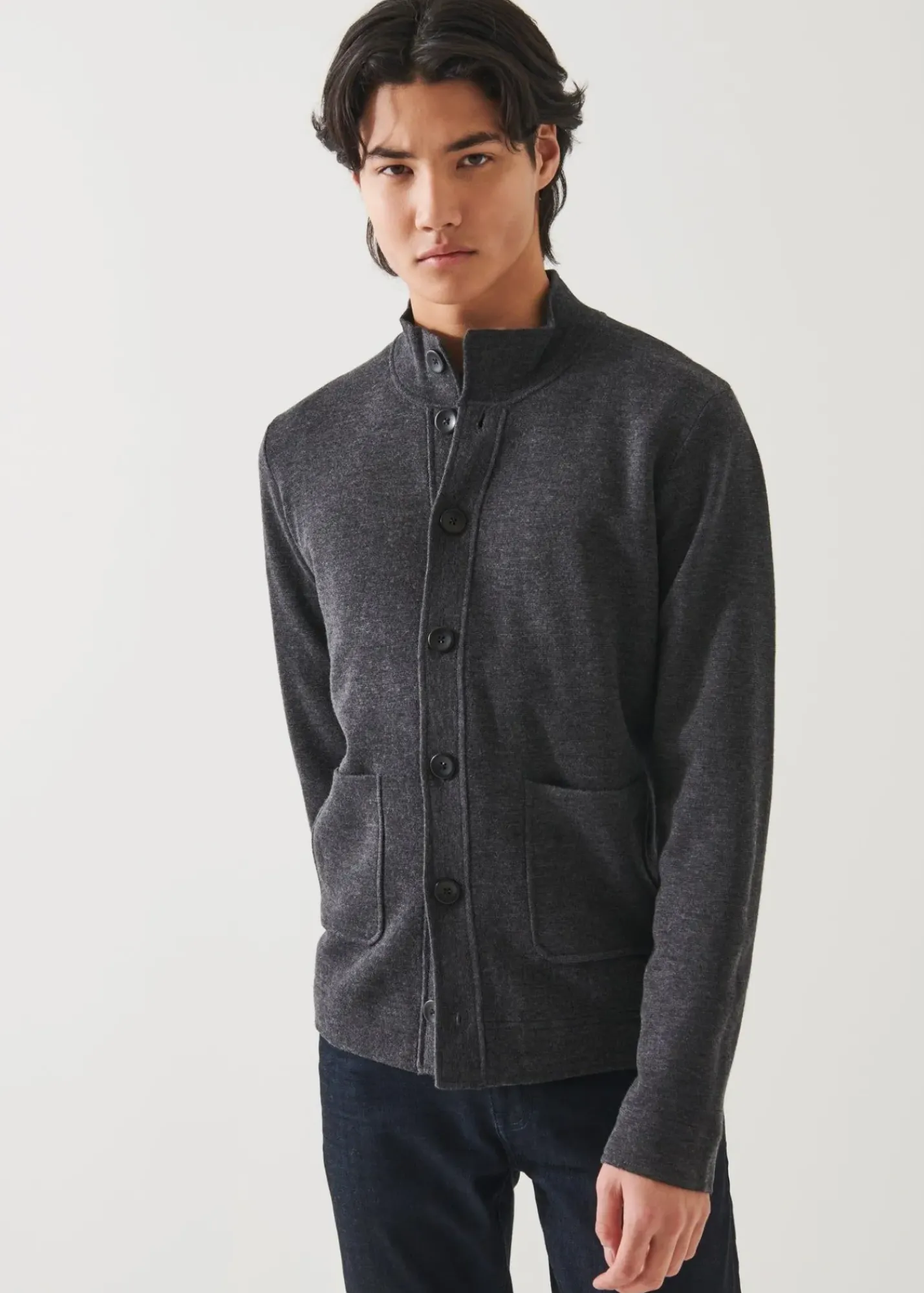 PATRICK ASSARAF Button Front Half Milano Cardigan|Men Knitwear