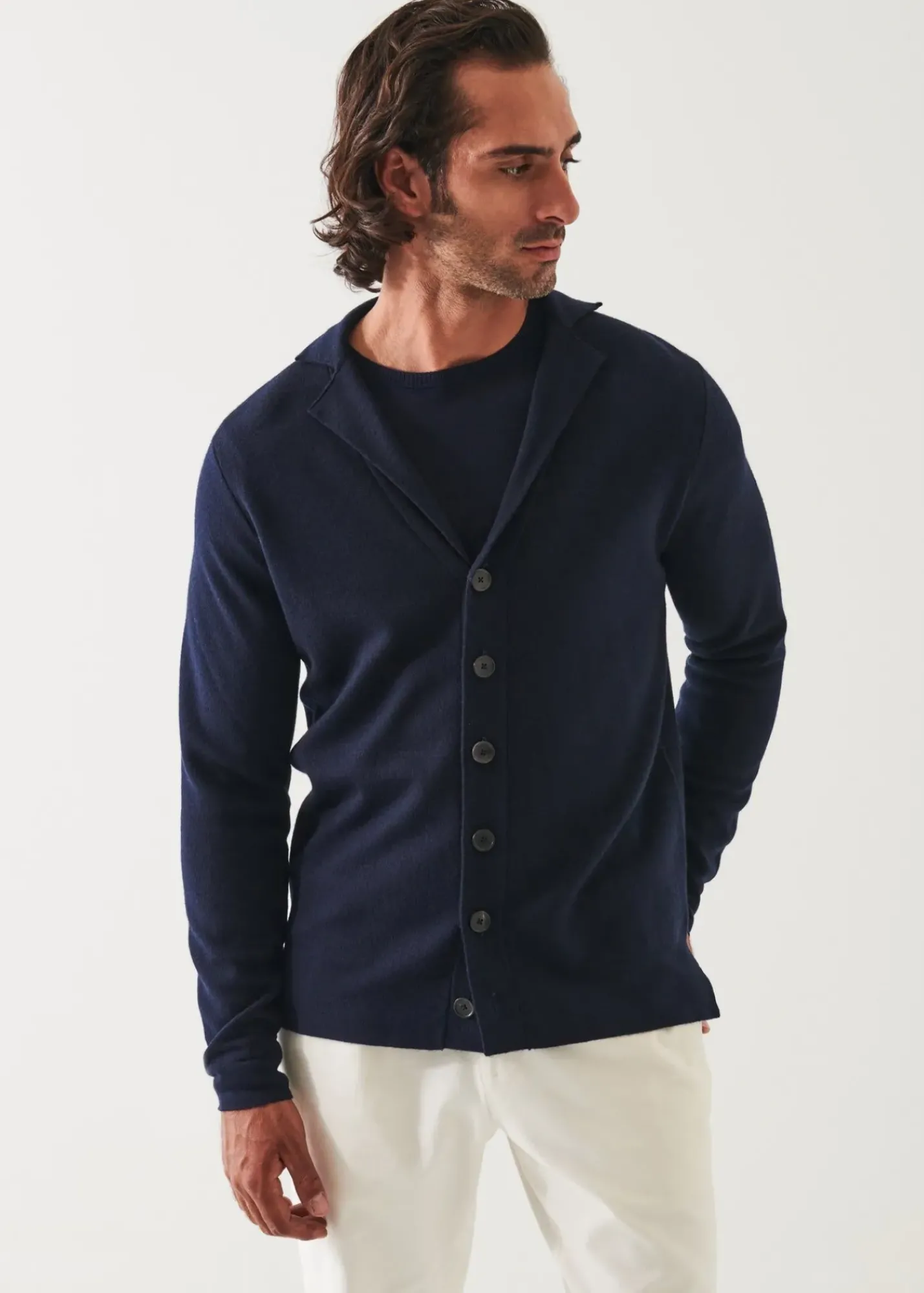 PATRICK ASSARAF Button-Up Double Face Jacket|Men Knitwear