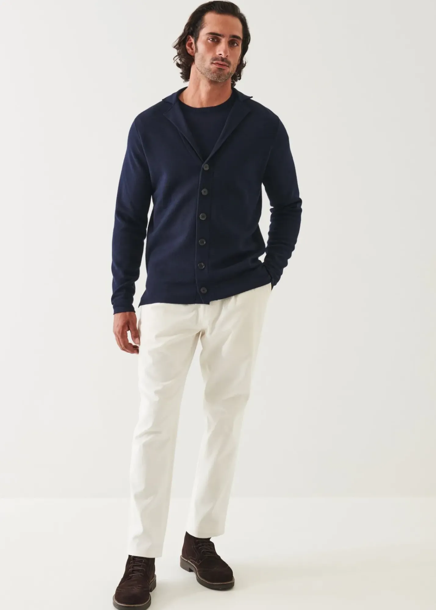 PATRICK ASSARAF Button-Up Double Face Jacket|Men Knitwear