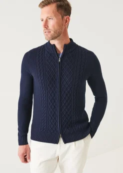 PATRICK ASSARAF Cable Full Zip Cardigan|Men Knitwear