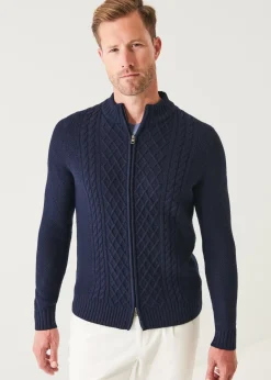 PATRICK ASSARAF Cable Full Zip Cardigan|Men Knitwear