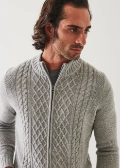 PATRICK ASSARAF Cable Full Zip Cardigan|Men Knitwear