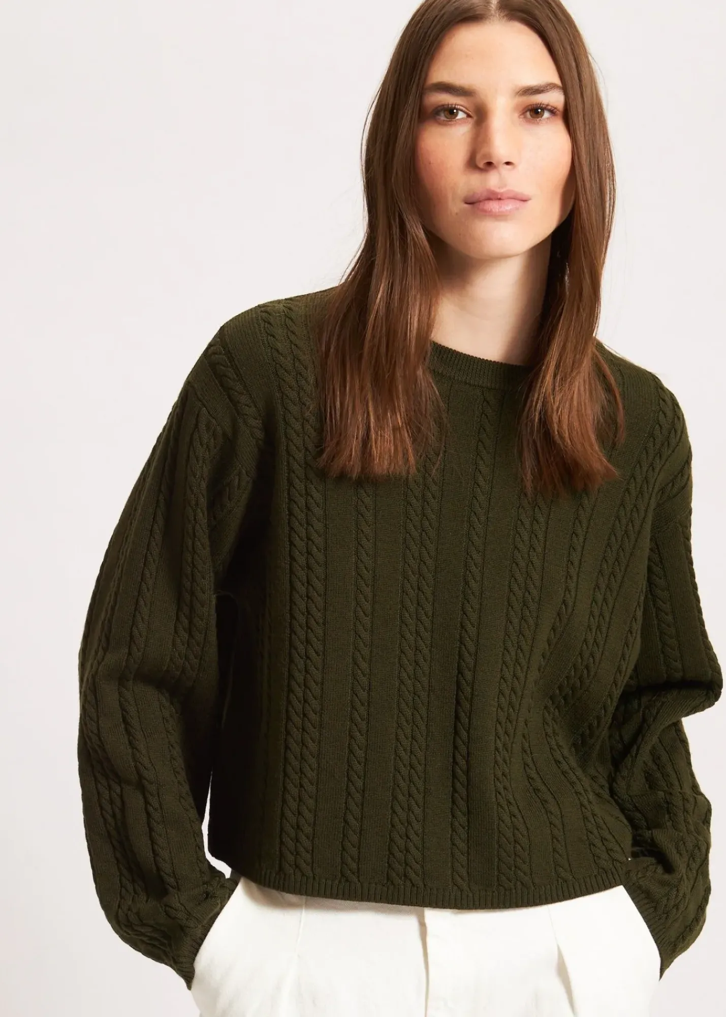 PATRICK ASSARAF Cable Knit Crewneck|Women Knitwear