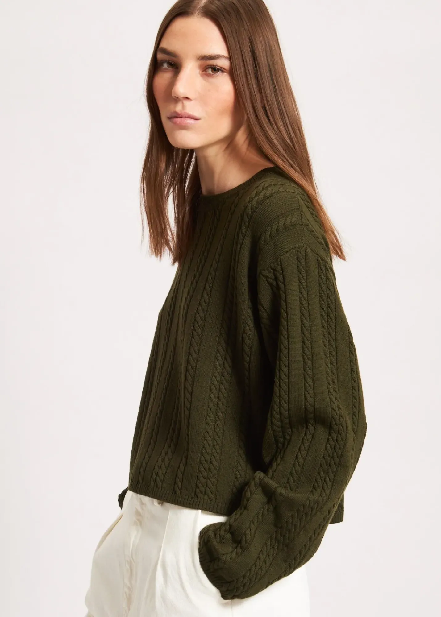 PATRICK ASSARAF Cable Knit Crewneck|Women Knitwear