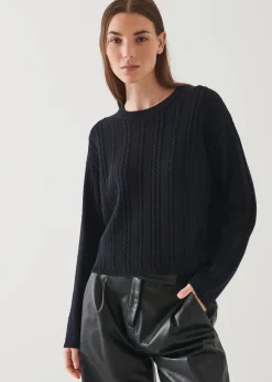 PATRICK ASSARAF Cable Knit Crewneck|Women Knitwear