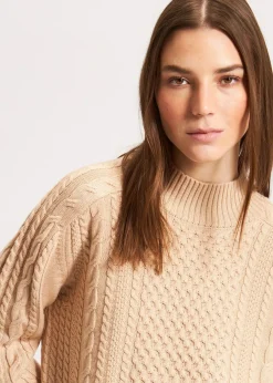 PATRICK ASSARAF Cable Knit Mock Neck Sweater|Women Knitwear