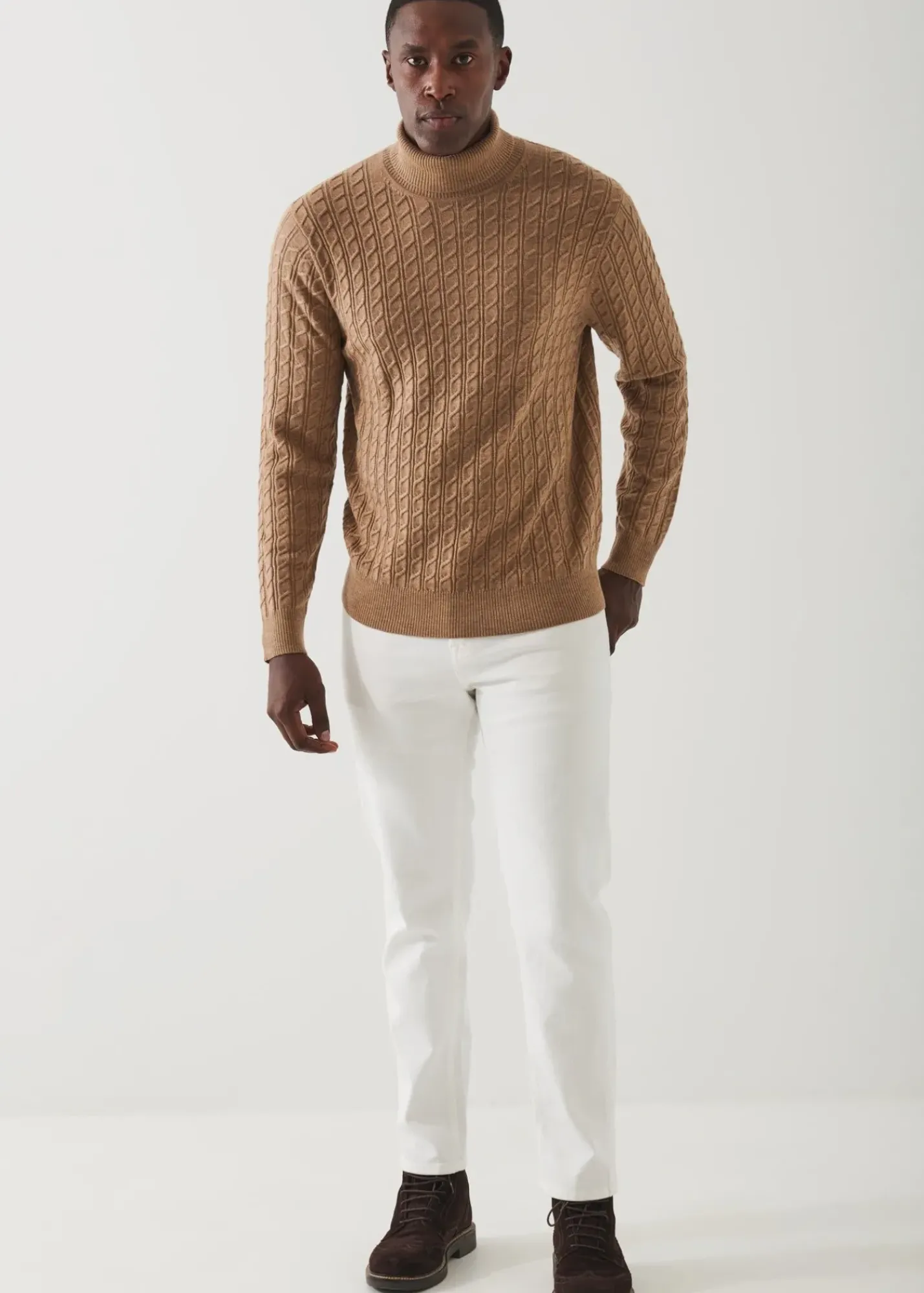 PATRICK ASSARAF Cable Knit Turtleneck|Men Knitwear