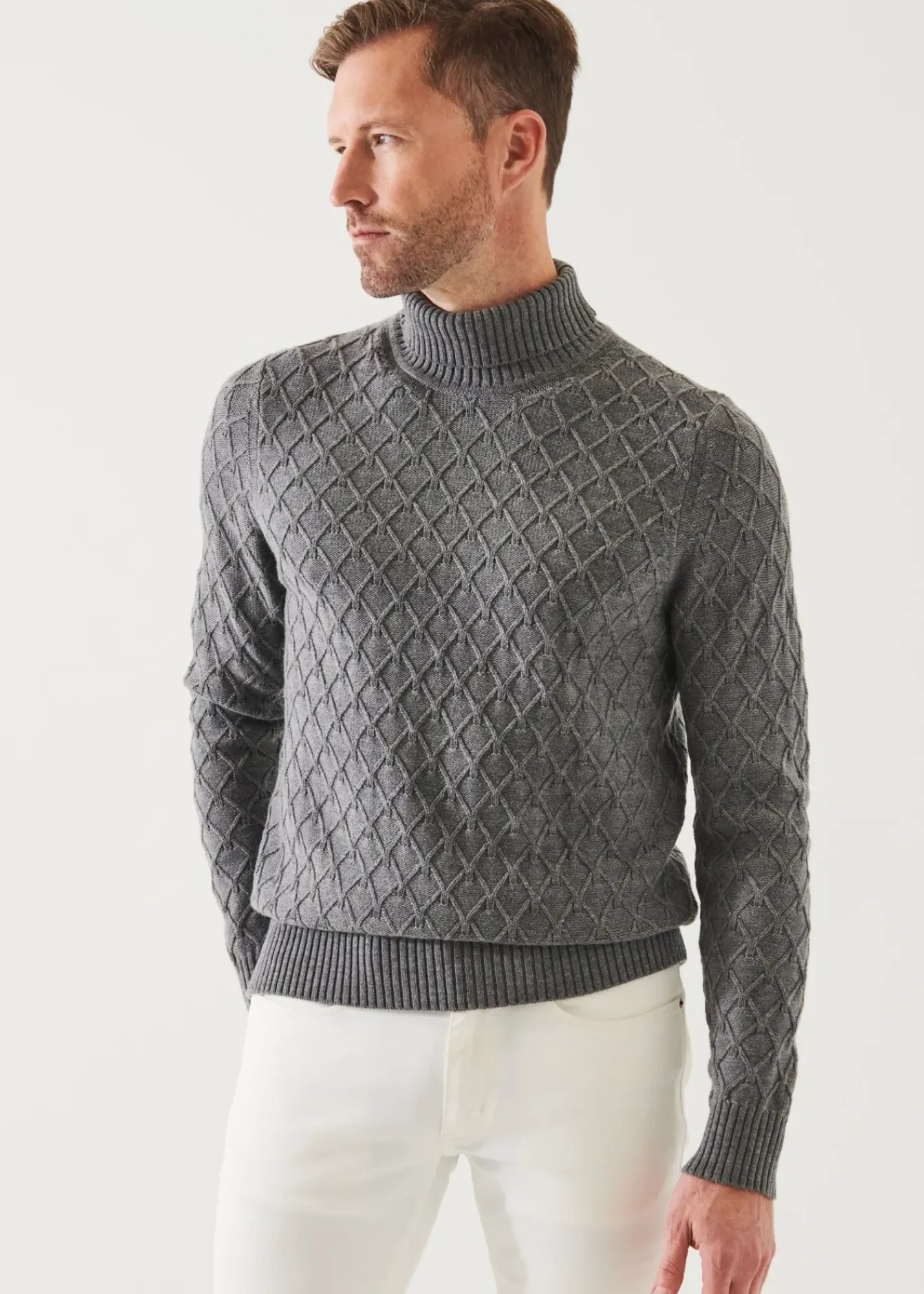 PATRICK ASSARAF Cable Knit Turtleneck|Men Knitwear