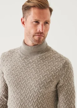 PATRICK ASSARAF Cable Turtleneck|Men Knitwear