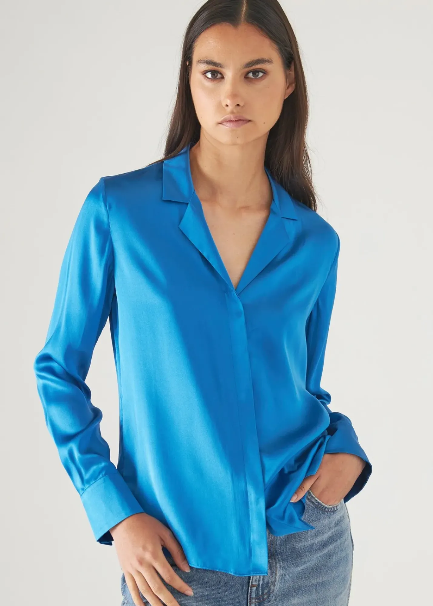 PATRICK ASSARAF Camp Collar Silk Shirt|Women Shirts