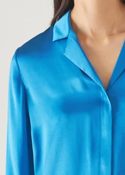 PATRICK ASSARAF Camp Collar Silk Shirt|Women Shirts