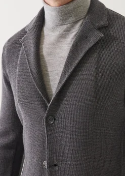 PATRICK ASSARAF Cardigan Stitch Merino Wool 3-Button Blazer|Men Blazers