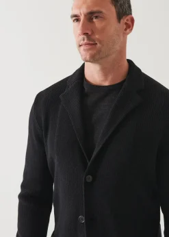 PATRICK ASSARAF Cardigan Stitch Merino Wool 3-Button Blazer|Men Blazers