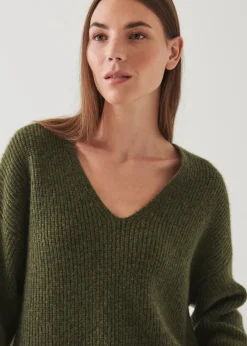 PATRICK ASSARAF Cashmere Blend V-Neck Sweater|Women Knitwear