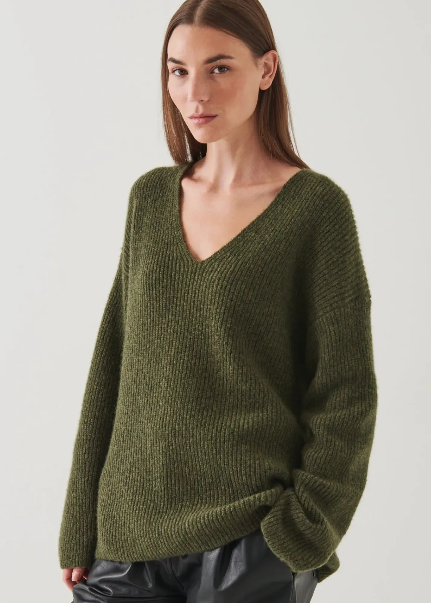 PATRICK ASSARAF Cashmere Blend V-Neck Sweater|Women Knitwear