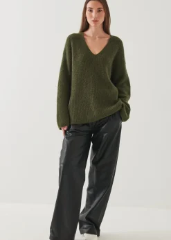 PATRICK ASSARAF Cashmere Blend V-Neck Sweater|Women Knitwear