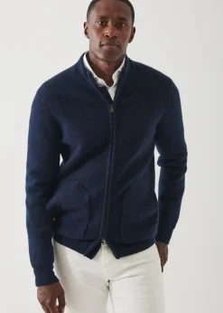 PATRICK ASSARAF Cashmere Half-Milano Stitch Cardigan|Men Knitwear