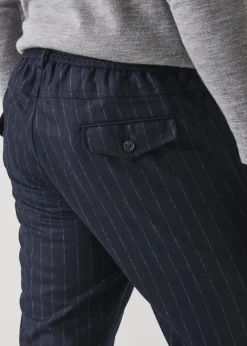PATRICK ASSARAF Chalk Stripe Wool Drawstring Pant|Men Bottoms