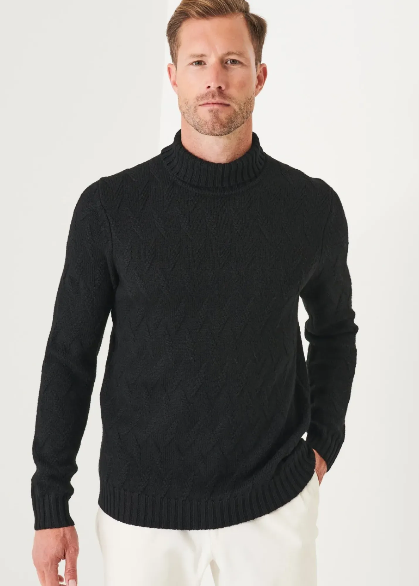 PATRICK ASSARAF Chevron Turtleneck|Men Knitwear