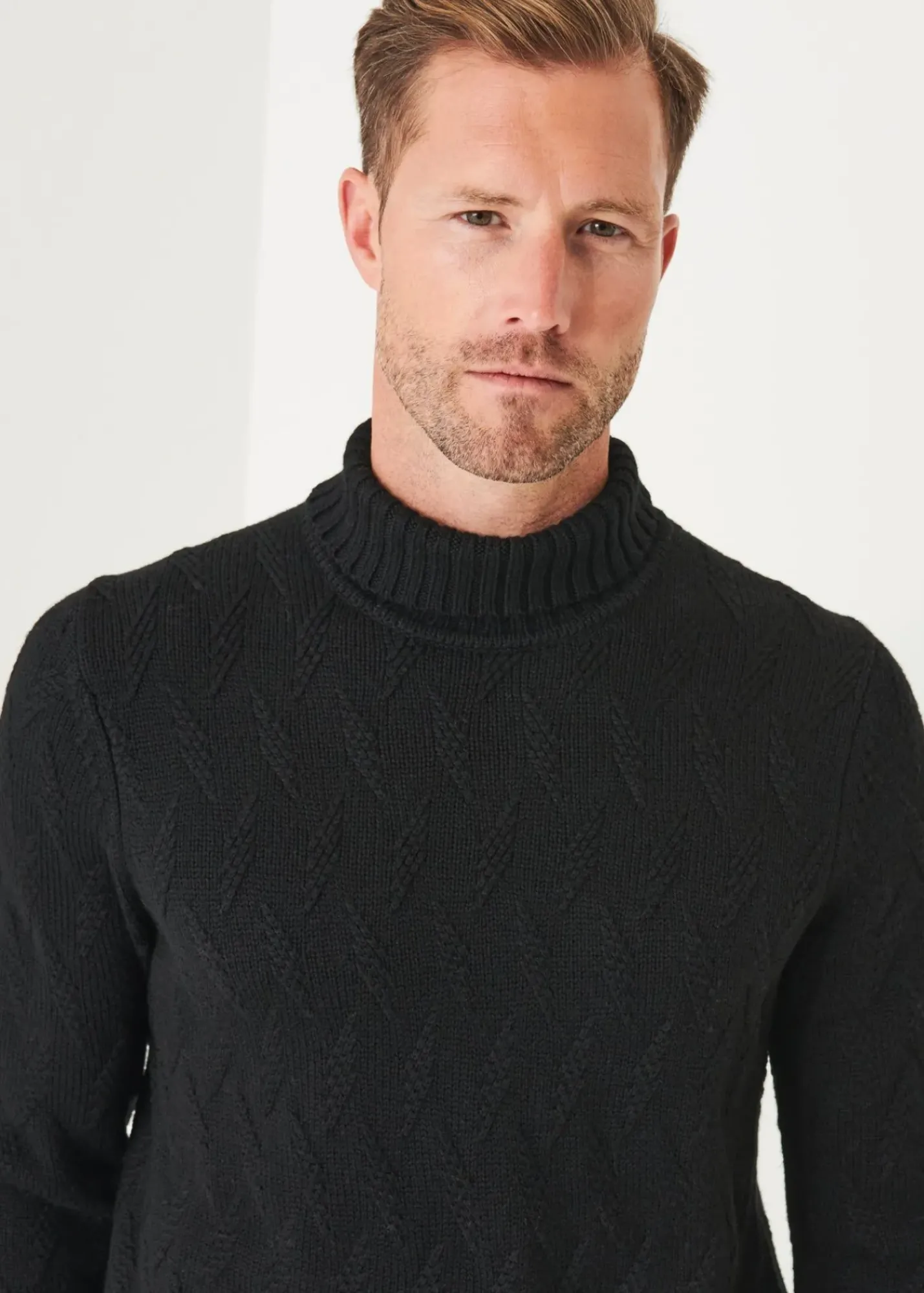 PATRICK ASSARAF Chevron Turtleneck|Men Knitwear