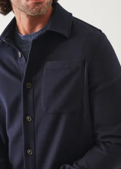 PATRICK ASSARAF Cotton Blend Knit Shirt Jacket|Men Shirt Jackets
