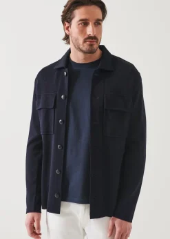 PATRICK ASSARAF Cotton Blend Knit Shirt Jacket|Men Outerwear