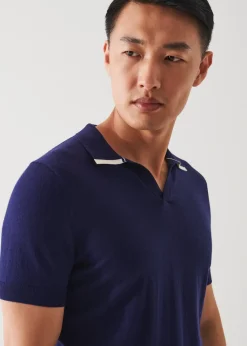 PATRICK ASSARAF Cotton Blend Open Polo|Men Knitwear