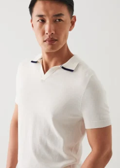 PATRICK ASSARAF Cotton Blend Open Polo|Men Knitwear