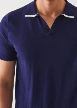 PATRICK ASSARAF Cotton Blend Open Polo|Men Polos