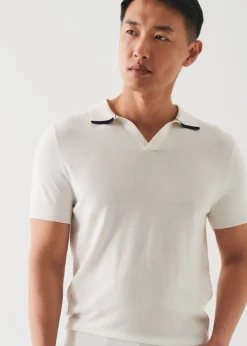 PATRICK ASSARAF Cotton Blend Open Polo|Men Polos