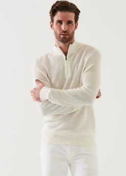PATRICK ASSARAF Cotton Blend Quarter Zip|Men Knitwear